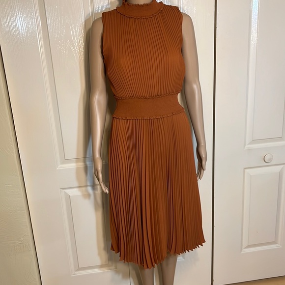 Nanette Lepore Dresses & Skirts - Nanette Lapore sleeveless pleated dress, color gingerbread, size 6.